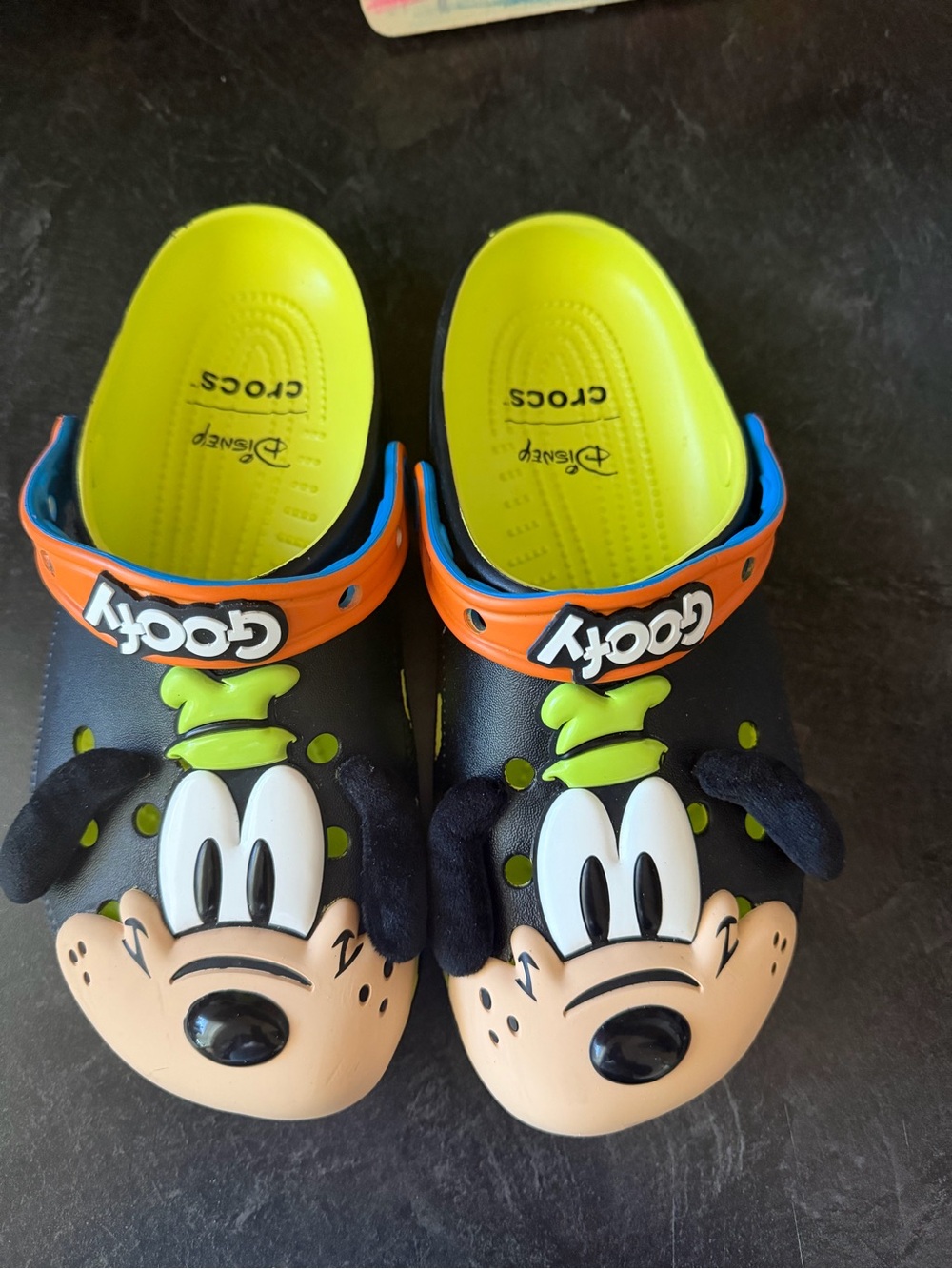 Crocs Goofy Clogs in Black and Lime